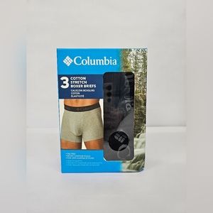 NWT Columbia Men Cotton Stretch Boxer Briefs Pack of 3